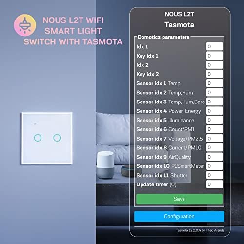 Tasmota Touch włącznik światła ESP8266-2 biegi LED Smart Home Switch z programatorem czasowym Wlan przełącznik do żarówek LED przekaźnik 230 V MQTT ioBroker Alexa Echo Google Home Assistant - NOUS L2T