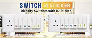 Kanuz Switch ID Sticker Home Office Electric Board Appliances Message Boards & Signs (Combo Pack of 2)
