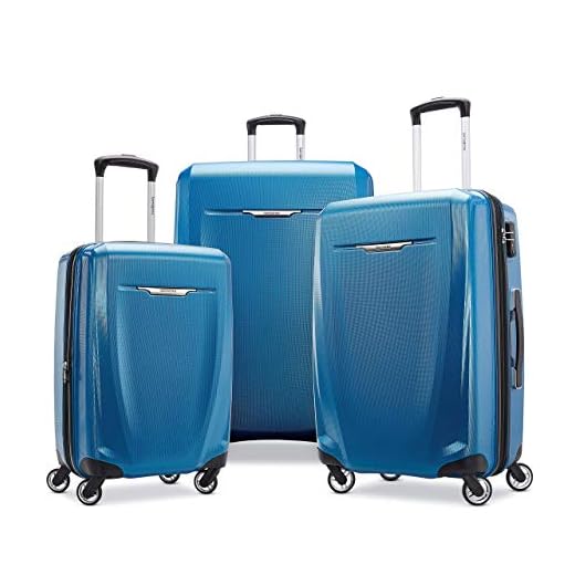 Samsonite Winfield 3 DLX Hardside Luggage with Spinners, 3-Piece Set (20/25/28), Blue/Navy