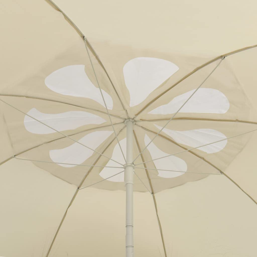240 cm Niebieski i biały aluminiowy słup parasol plażowy Okrągły parasol ogrodowy z ochroną UV i składaną konstrukcją, trwałe materiały i regulowana wysokość