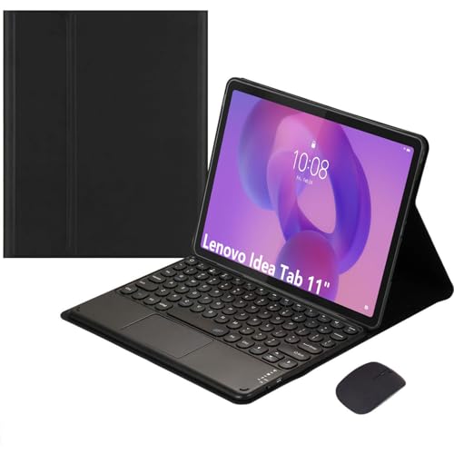HEKUEUN for Lenovo Idea Tab 11インチ 2025モデル (TB-336ZU/TB-336FU) 用キーボードケース、スマートタッチパッド、取り外し可能なBluetoothキーボード、マウス付き超薄型フォリオカバー,黒（Amazon）