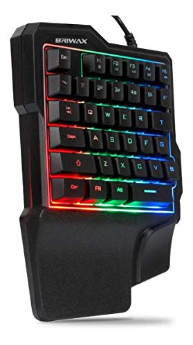 Kit Gamer Mouse 7 Botões E Teclado Semi Mecânico Uma Mão Hand Single Led Rgb Pc Celular