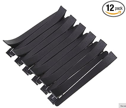 Others Black Duck Mouth Salon Hairdressing Flat Metal Hair Styling Section Clip Accessories - Set of 12