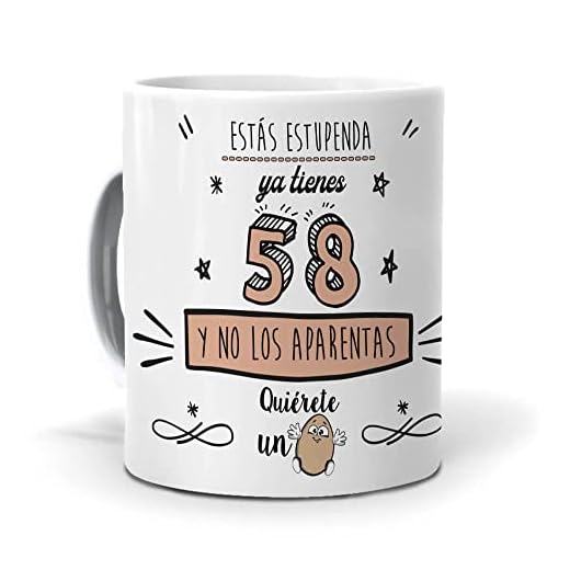 mundohuevo Taza Ya Tienes 58 y no los aparentas. Cerámica AAA - 350 ml.