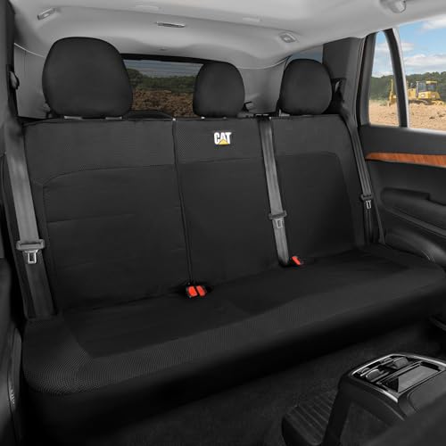 Image of CAT MeshFlex Black Rear Seat Cover for Cars, SUVs & Mid-Size Pickup Trucks - Durable 60 /40 Split Rear Bench Seat Protector, Back Seat Cover, Interior Auto Accessory, Not for Full-Size Pickup Trucks