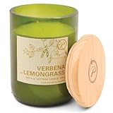 Paddywax Eco Green Soy Wax Candle with 8-Ounce Recycled Glass Fill, Verbena and Lemongrass