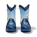 Bluey Toddler Cowboy Boots – Officially Licensed Western Cowgirl Riding Footwear, Character Fashion Boot, Kids Costume Dress-Up Shoe, Pull-On Rodeo Style, Dark Blue, Size 8 Toddler