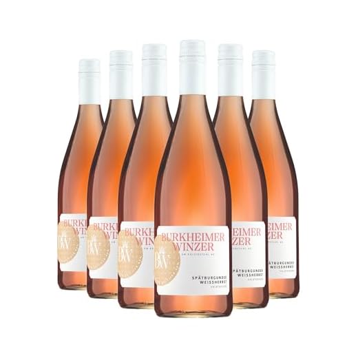 Burkheimer Spätburgunder Weißherbst halbtrocken – Roséwein mit süßlichen Duft nach frischen roten Früchten – Literwein vom Kaiserstuhl, Baden (6 x 1,0l)