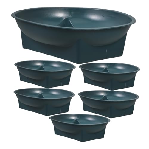 Mikikit Lot De 6 Pots à Fleurs Verts pour Compositions Commémoratives, Jardinières Funéraires 16x16x5 Cm en Polypropylène Résistant pour Jardin Extérieur Et Cimetière