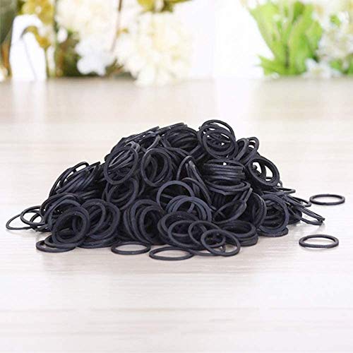 1000 Mini Rubber Bands Soft Elastic Bands, Premium Small Tiny Black Rubber Bands for Kids Hair, Braids Hair, Wedding Hairstyle ( Black)