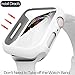 pzoz Compatible for Apple Watch Series SE2 /6/5 /4 /SE 44mm Case with Screen Protector Accessories Slim Guard Thin Bumper Full Coverage Matte Hard Cover Defense Edge for iWatch Women Men GPS (White)