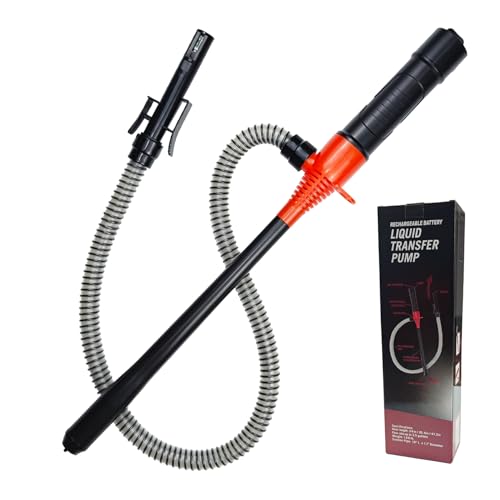 3.2GPM Li-Battery Portable Fuel Transfer Pump for Gas, Diesel, Water, Gas Siphon Pump for Gasoline, Cars, Motorcycles, Camping, UL&CE Listed, Rechargeable Via Type-C