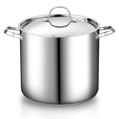 Cooks Standard 18/10 Stainless Steel Stockpot 24-Quart, Classic Deep Cooking Pot Canning Cookware with Stainless Steel Lid, Silver by Cooks Standard - Used condition - CA$89.55