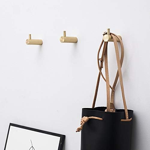 Miniatura 8 de YANGQIHOME Ganchos de latón dorado (4 ganchos de pared de latón y 6 ganchos en S dorados), ganchos para toallas de abrigo