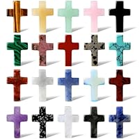 QINJIEJIE 20 Stück Kreuz Edelstein Taufgeschenke für Mädchen und Jungen, Kommunion Kreuze Christliche Geschenke Kreuz Deko Gastgeschenke Taufe Andenken