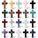 QINJIEJIE 20 Stück Kreuz Edelstein Heilende Kristall Ostern Christliche Kreuze Gastgeschenke Kommunion Kreuz Deko Steine Kommunion Geschenke für Mädchen Ostern Geschenk Sorgensteine