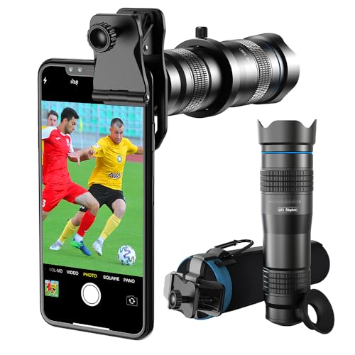 Apexel Teleobjektiv für Smartphone,leistungsstarkes 28-faches HD-Telefon-Teleobjektiv Kameraobjektiv-Set funktioniert mit iPhone, Samsung, Pixel, Android und Allen Smartphones