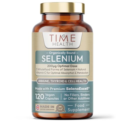 Selenium 200mcg - Maximum Absorption Organically Bound & Food-Form Tri-Selenium Complex - Clinically Studied - Immune, Cell & Thyroid Function - UK Made - GMP - No Additives