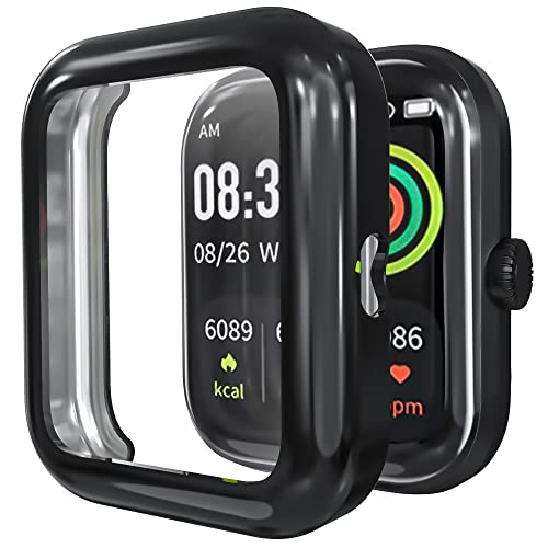 Image of Sounce Protective Case Cover Compatible Noise Color Fit Pulse Grand /Noise ColorFit Caliber Overall Protective Case TPU HD Clear Ultra-Thin Cover with Unbreakable Screen Guard - Black