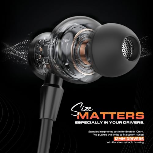 Image of Fairpick FP-WZT-44 Wired Earphone with in-Line Mic & Type-C Plug, Midnight Black