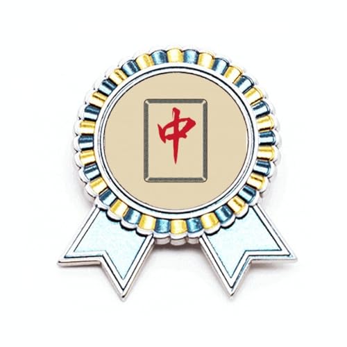 Broche Mahjong rouge en métal M idéale pour sublimer un blazer de soirée