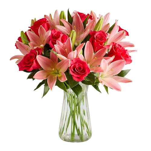 1800 Flowers – Magnificent Pink Roses & Asiatic Lily Single