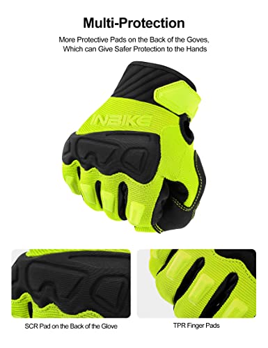 INBIKE luvas de mountain bike para homens, proteção de junta acolchoada, luvas de ciclismo respiráve
