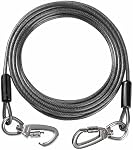 Tie Out Cable for Dogs Heavy Duty, 10/15/20/25/30/50FT Dog Runner Chain for Small Large Dogs, Chew Proof, Tangle-Free Dog Leads Tether for Yard, Outside- Up to 400 pounds