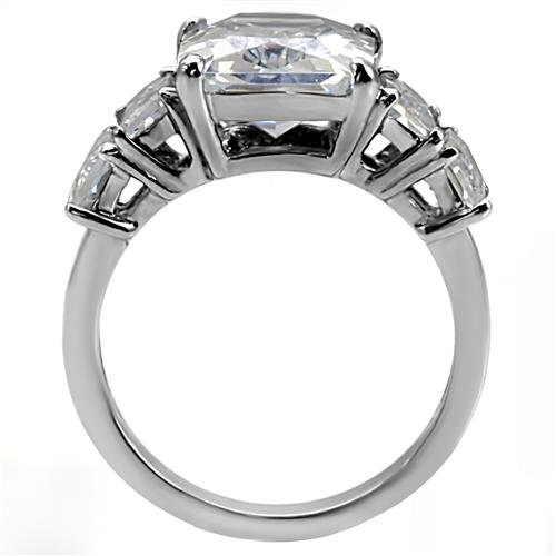 Radiant Cut Cz Cubic Zirconia Stainless Steel Engagement Party Ring Women's sizes4