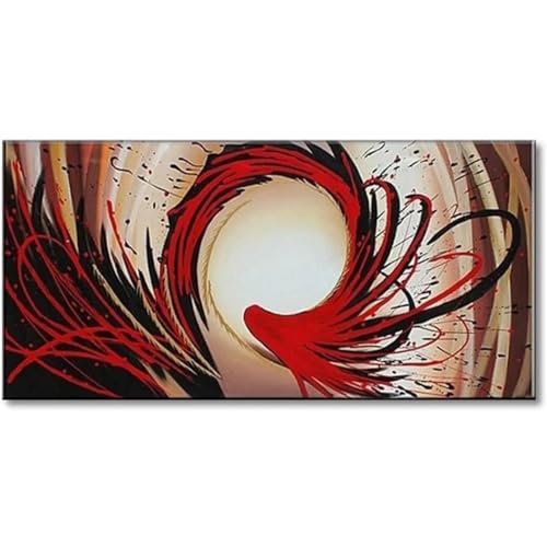 Peintures decoratives de texture dessinee abstraite YAJNILUCK tableau moderne 18x36 cm avec cadre