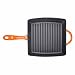 Zelancio Cookware Enameled Cast Iron Grill Pan - Square 10 Inch Pan is Perfect for Steak, Grilled Cheese, Panini's and more (Tangerine Orange)