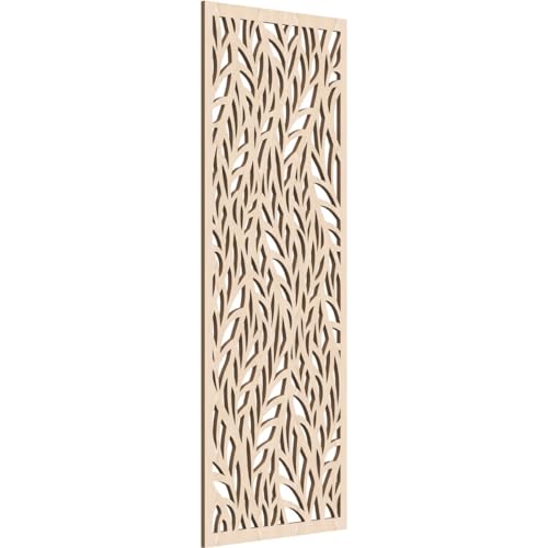 Image of Ortonville Decorative Pierced Fretwork Wood Wall Panels, 19 3 /8 inchW x 49 3 /8 inchH x 3 /8 inchT, Red Oak
