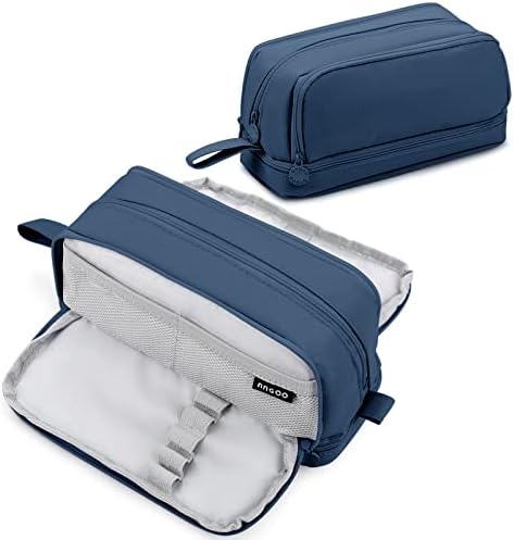 Eucomir Pencil Case with 4 Compartments for Girls Boys, Large Pencil Case Stationery Organizer Aesthetic Pencil Case for Kids Women Men Teenagers Students,Dark Blue