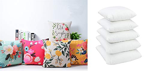 AEROHAVEN Polyester Designer 150TC Throw Pillow/Cushion Covers with Fillers - CC122 - (Multicolour, 12 x 12 Inch) - Set of 5