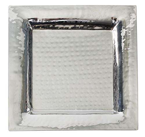 image for Silver Serving Tray - 2 Pack - Large Tray 12 Inch x 12 Inch, Medium Tr