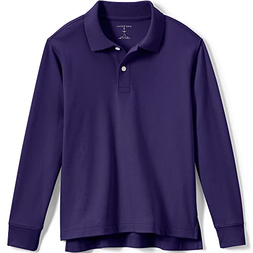Image of Lands' End School Uniform Girls Long Sleeve Feminine Fit Interlock Polo Shirt