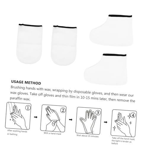 Mikikit 2pares Mascarilla Exfoliante Para Pies Guantes Botines Parafina Baño Cubrepiés Cera Spa Manos Cuidado Pies - imagen 8