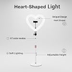 Heart Shaped Desk Ring Light, 10" RGB LED Video Light for Streaming YouTube TikTok Makeup Video Calls, with Phone Holder & 26" Adjustable Stand