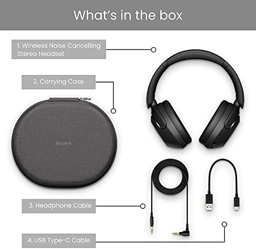 Sony WH-XB910N EXTRA BASS Noise Cancelling Wireless Headphones - Up to 30 hours battery life - Over-ear style - Optimised for Alexa and Google Assistant - with built-in mic for phone calls - Black