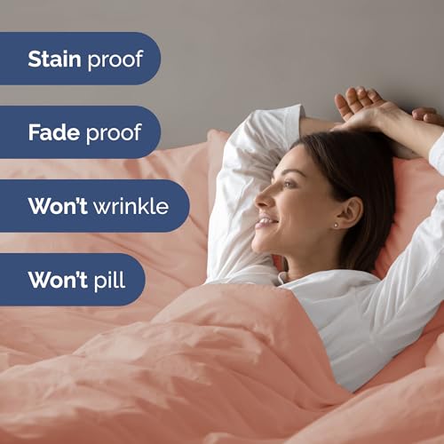 Image of Duvet Cover Full Size Set - Extra Soft Full Duvet Cover 80 inch x 90 inch with 2 Pillow Shams for Women, Men, Kids & Teens - Hotel Luxury, Easy-Care w / Zipper Closures & Ties - Comfy and Breathable (Mauve)