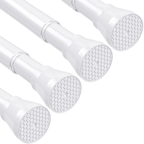 4Pack Tension Rods for Windows 28 to 48 Inch White Curtain Rods