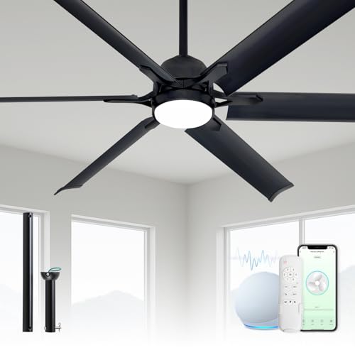 60 Inch Aluminum Smart Ceiling Fan with Lights,Remote Control Fan for Patio