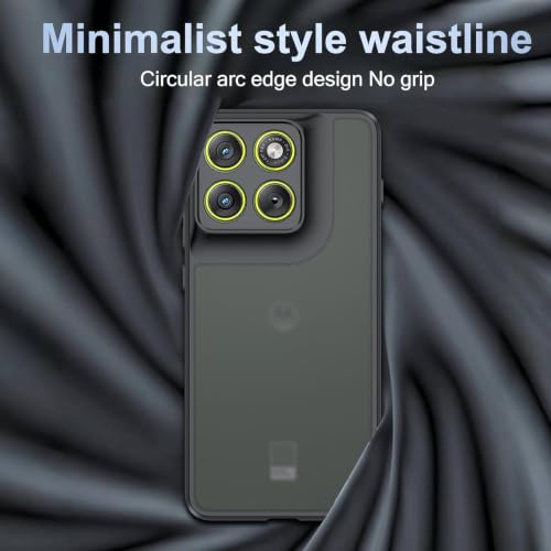Image of Matte PC TPU Back Cover Case for Motorola Moto Edge 70 Pro Plus 5G, Black | Anti-Fingerprint Finish, Slim Arc Edge Design, Camera Protection, Skin-Friendly Feel, Shock Absorption