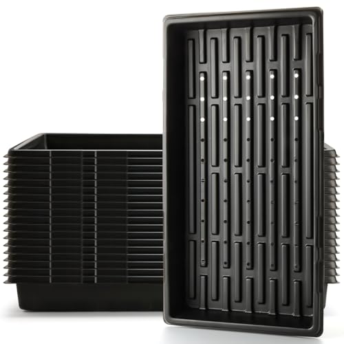 RooTrimmer 18-Pack 1020 Seedling Trays with Holes - Extra Strength Heavy Duty,10" x 20", Reusable 1020 Nursery Trays for Seed Germination, Plant Propagation, Garden Seed Starter and Microgreens by RooTrimmer - Used condition - US$55.27