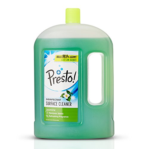 Image of Dish Wash Gel - 2 L (Lemon) & Amazon Brand - Presto! Disinfectant Floor Cleaner Jasmine, 2 L