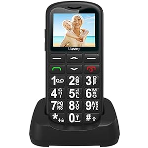 uleway Senior Mobile Phone with Large Buttons and Mobile Phone without Contract, 1.7 Inch LCD, Hearing Aid Compatible, SOS Function, Dual SIM Mobile Phone, Torch and Charging Station
