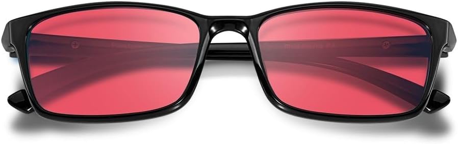 Pilestone Color Blind Glasses for Red-Green/Blue-Yellow Color Vision Deficiency Indoor/Outdoor Use ~ Pick Yours (Casual GM-2 Lens D for Red Deficiency)
