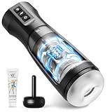 Male Mastusbafor with 7 Thrusting 7 Virbrations Modes Automatic Tight Sleeve Hoodies Male Masterburbatar, Pocket Puzzy Silicone Electric ZJ7526, Black