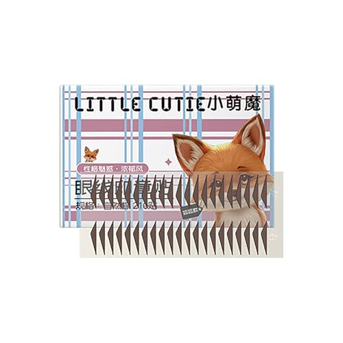 LITTLE CUTIE アイライナー シール ワンタッチ アイライン 貼るだけでアイシャドウ 猫目メイク シール 耐水 貼るだけ 汗に強い ナチュラル アイメイク 持ち運び便利 旅行 舞台(キツネ系-ブラウン)