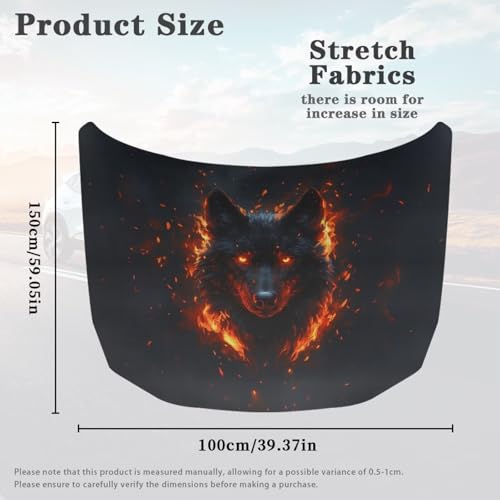Image of Car Hood Cover Protector Car Accessories Exterior Stretch Elastic Wolf Auto Hood Wrap Blanket Universal Hood Covers for Cars SUV Sedan